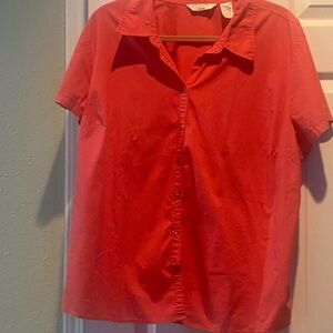 At Last Red Button Down Shirt